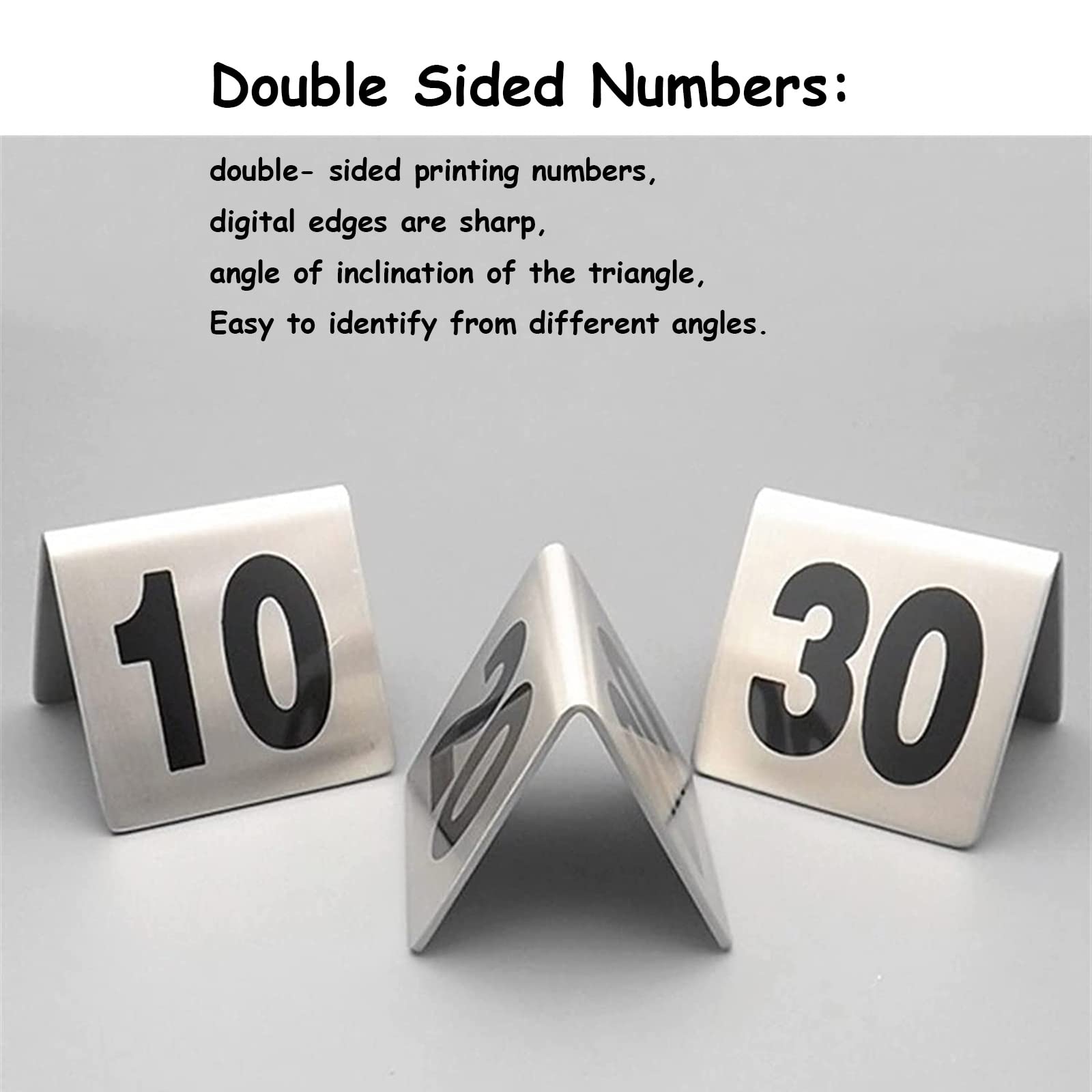 For restaurantes: 1-50/100 Soportes for números de Mesa Estilo Tienda de campaña, cafeterías, Bares, Fiestas, Bodas, fáciles de Limpiar y Colocar, Tarjeta de Mesa de Metal/1 a 50,Numeros de