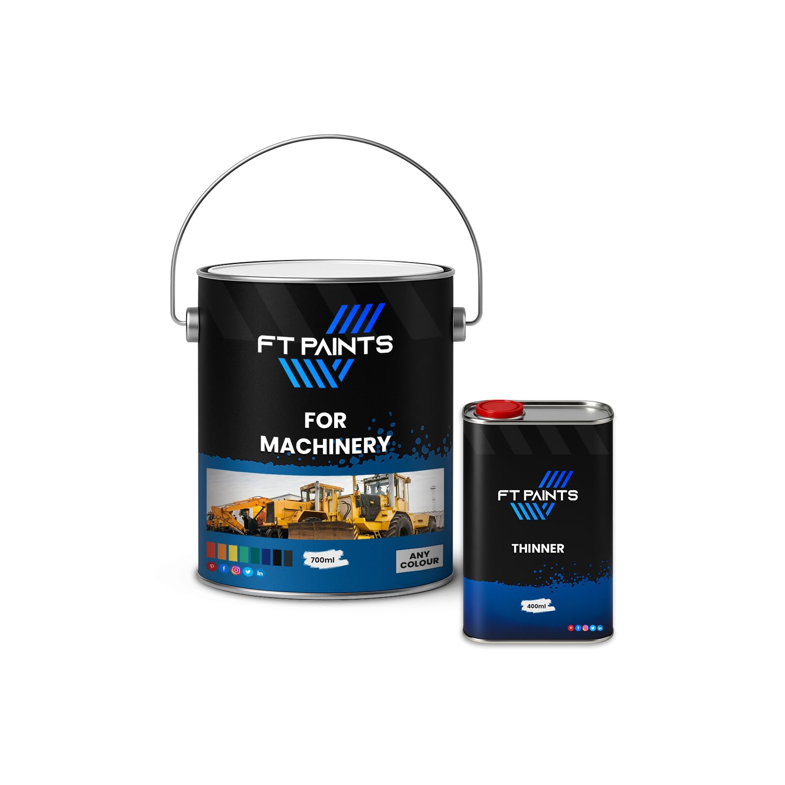 Fabiot. Ral 7016-Anthracite Grey Ft Paints 1.1L Kit Basecoat Paint With Matt Finish For Machinery