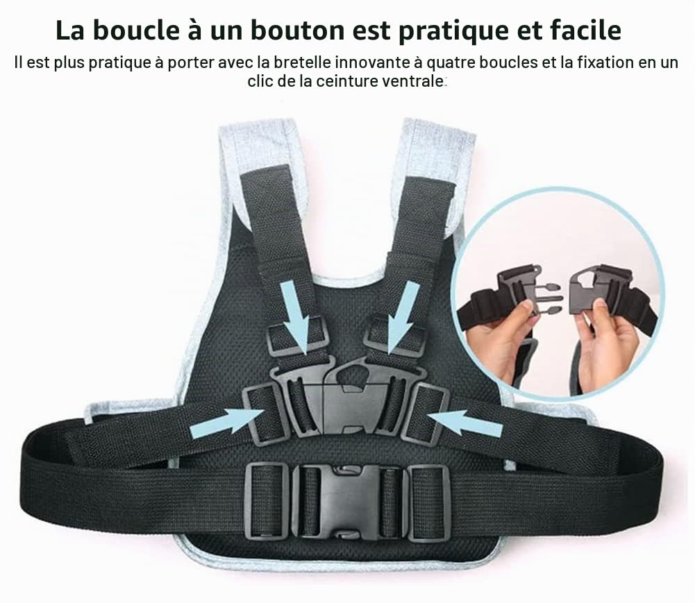 Ceinture de sécurité de moto pour enfant - Longueur réglable - Avec bandes réfléchissantes - Convient pour les enfants de 2 à 12 ans