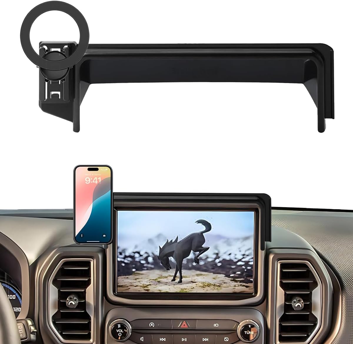 Car Phone Holder for Ford Bronco Sport 2021-2024 8-Inch Touchscreen, Cell Phone Mount Compatible with MagSafe