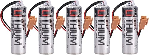 SHENYANG (5-Pack) ER17500V 3.6V 2700mAh Baterías de litio PLC CNC Batería de reserva con enchufe