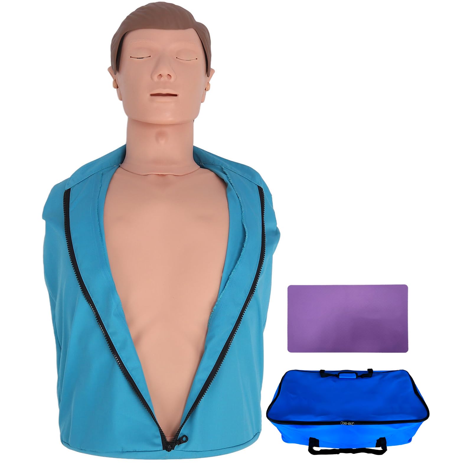 DRXRD Maniquí de Entrenamiento en RCP Maniquíes de Reanimación con Bolsa de Transporte y Tapete para Enseñar Ayuda de Entrenamiento de Emergencia