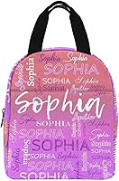 Vista 36 de InterestPrint Bolsa de almuerzo personalizada con nombre, lonchera de mariposa rosa degradada, regalo personalizado para nieta, nieto, sobrino