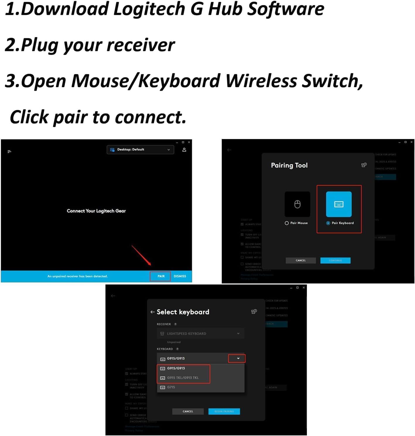 New USB Dongle Keyboard Receiver Adapter Replacement for G913 G915 Wireless Mechanical Gaming Keyboard Replacement for G815 G813 (G913) image 4