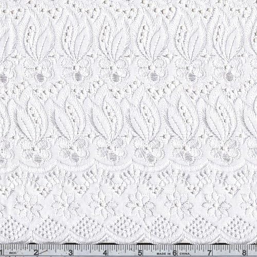 Fancy Eyelet White Fabric By The Yard