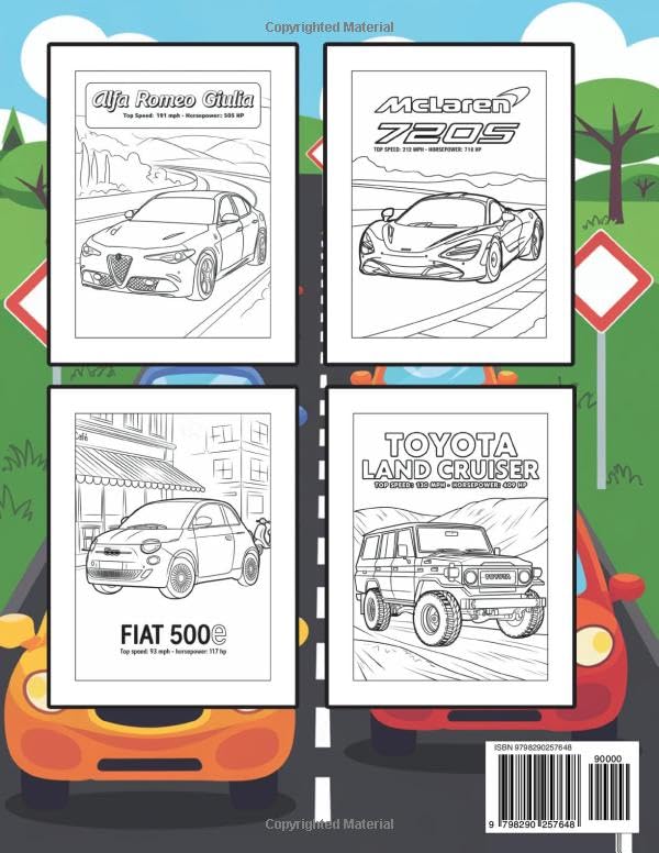 My Big Book of Modern Cars Coloring Fun for Kids Ages 4-8: 50 Cool Cars to Color – From Electric Rides to Super Speed Racers! image 3