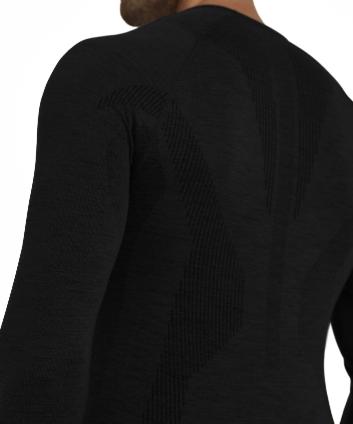 FALKE hombre Wool-Tech Round Neck camiseta técnica deportiva manga larga para clima frío a muy frío transpirable regulación del clima antiolores sostenible lana hilo funcional 1 pieza | de lana merina para temperaturas de frías a muy frías