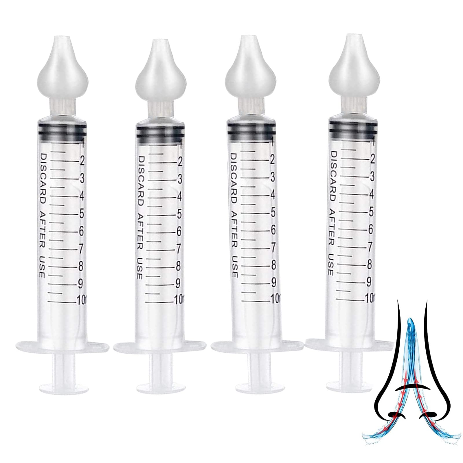 Aspirateur Nasal pour bébé Mouché-Bébé avec Embout en Silicone Réutilisable 10 ml