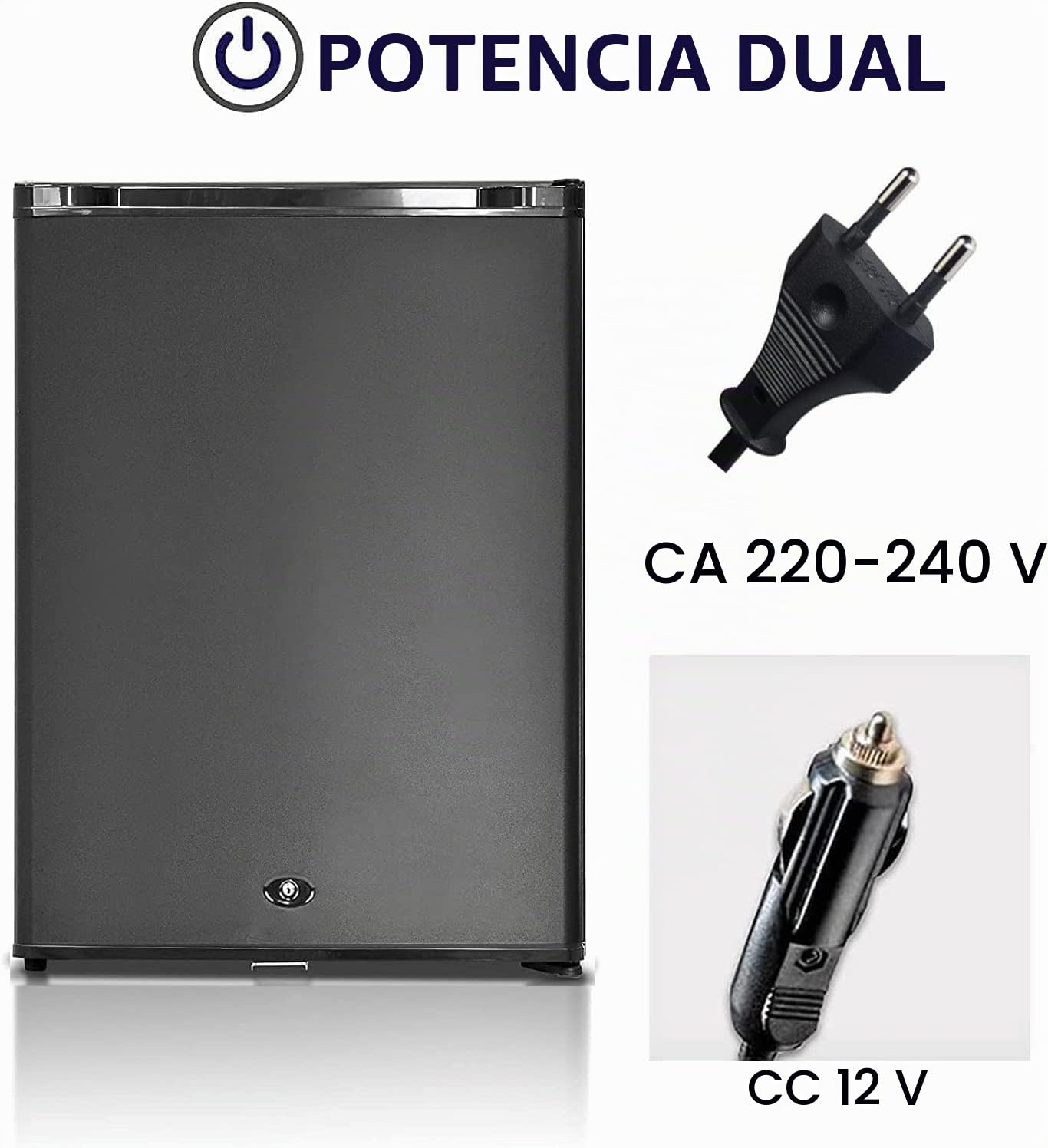 SMETA Nevera para Furgoneta Camper, 50L, Silenciosa 0dB con Cerradura, Nevera 12V 220V, Frigorifico 12V, Portatil, Nevera Pequeña para Caravana Coche Viaje Camping Habitación Hotel Oficina, Negro