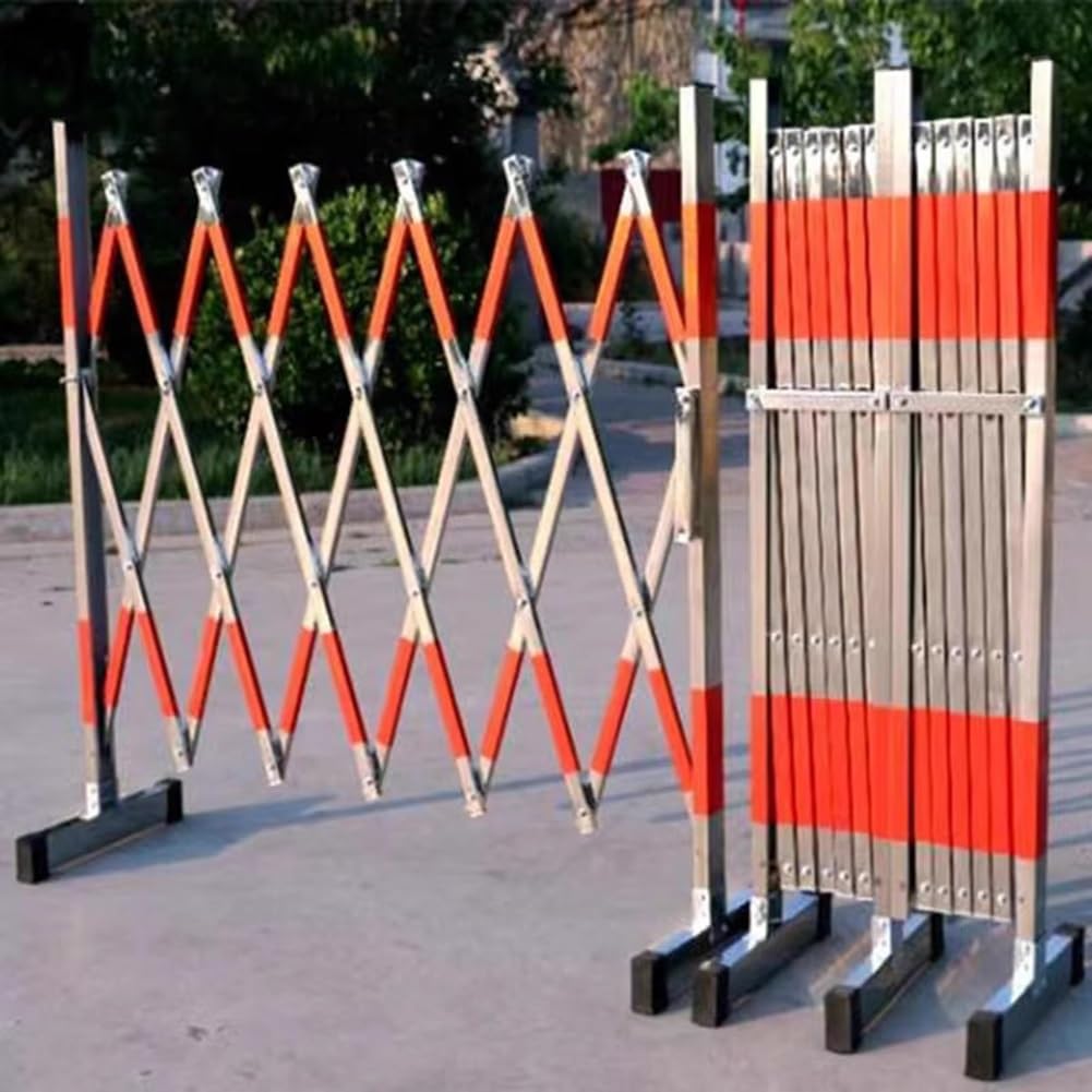 Einziehbare Edelstahlbarriere, 1,2 m hoch – Tragbares, faltbares Schutzgeländer für die Verkehrsregelung und Sicherheit im Außenbereich, einfacher Auf- und Abbau, 1,2 m x 9 m Lösung für Vera