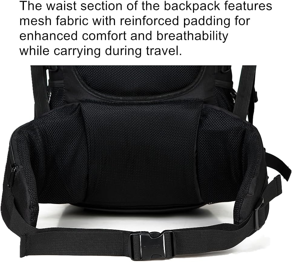 UNISTRENGH 55L Internal Frame Backpack Hiking Camping Backpacking Water Resistant Pack Trekking Bag with RainCover (Red #1)