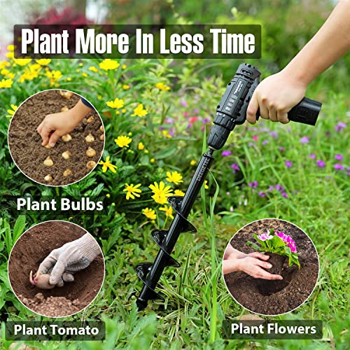 Auger Drill Bit for Planting 4 Pack, Garden Ground Earth Spiral - image 4