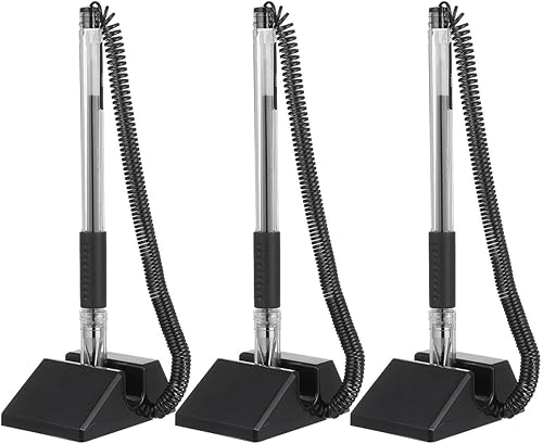 NUOBESTY 3 unids seguros contrabolígrafos con cadena adhesiva de escritorio de tinta de gel pluma de seguridad titular de la pluma de soporte tipo disponible en Yaxa Guatemala