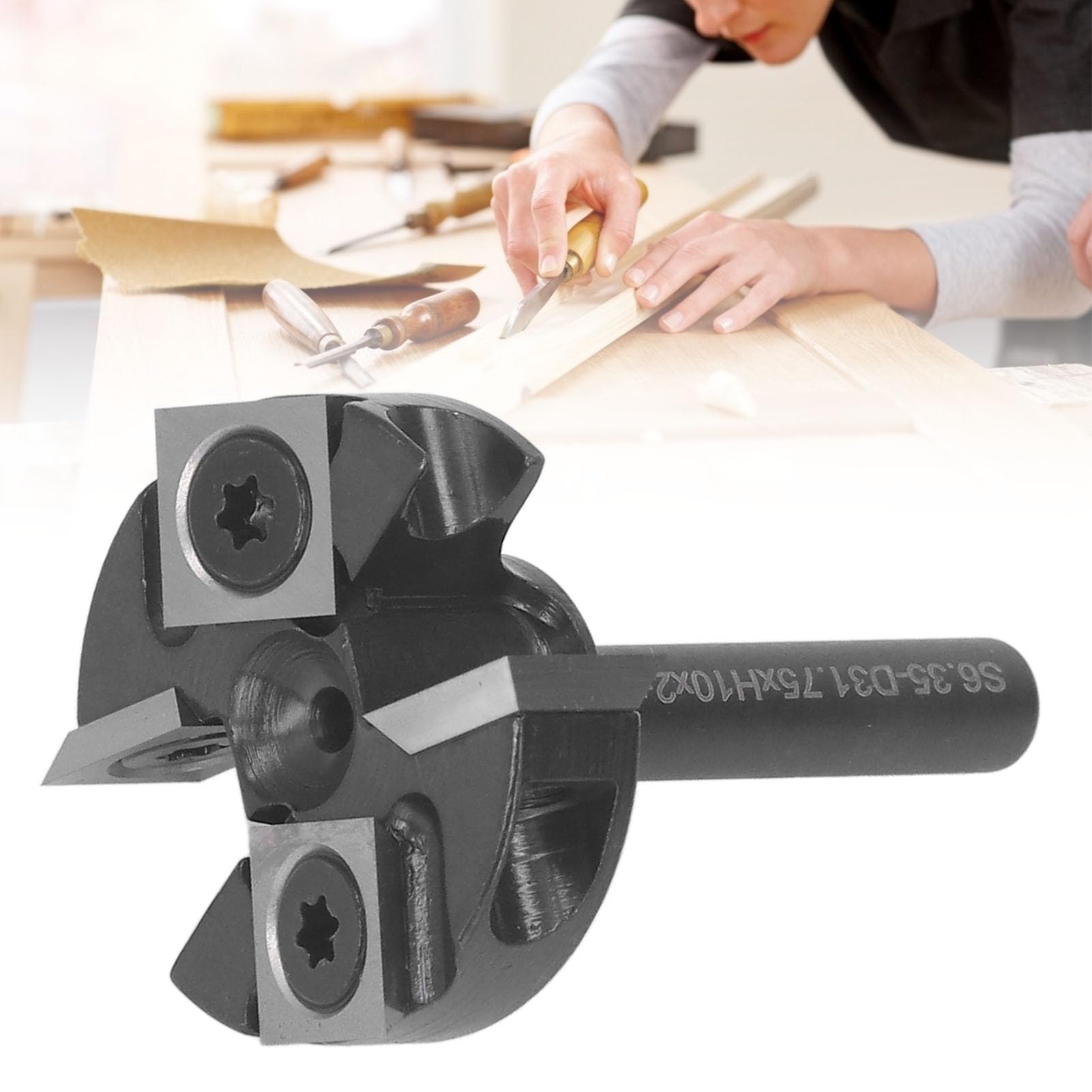 Spoilboard Bit, Insert Style Spoilboard Bit Spoilboard Surfacing Router Bit 1/4in Shank 2 and 2 Flute 1/4in Cutting Diameter for Woodworking