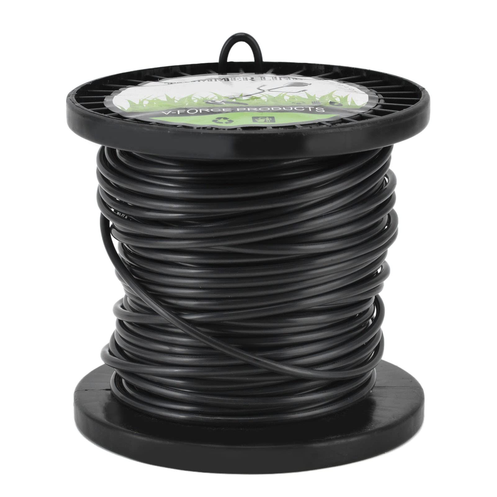 Shanrya Hilo de Desbrozadora de 3,3 Mm, Hilo de Desbrozadora de Cuerda Redonda de Nailon de 3,3 Mm de bajo Ruido Negro para (30m)