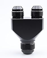 Vista 7 de AC PERFORMANCE Divisor De Bloque Y De Aluminio De Montaje De Combustible Macho -10 AN En Macho -6 AN Salida, Negro