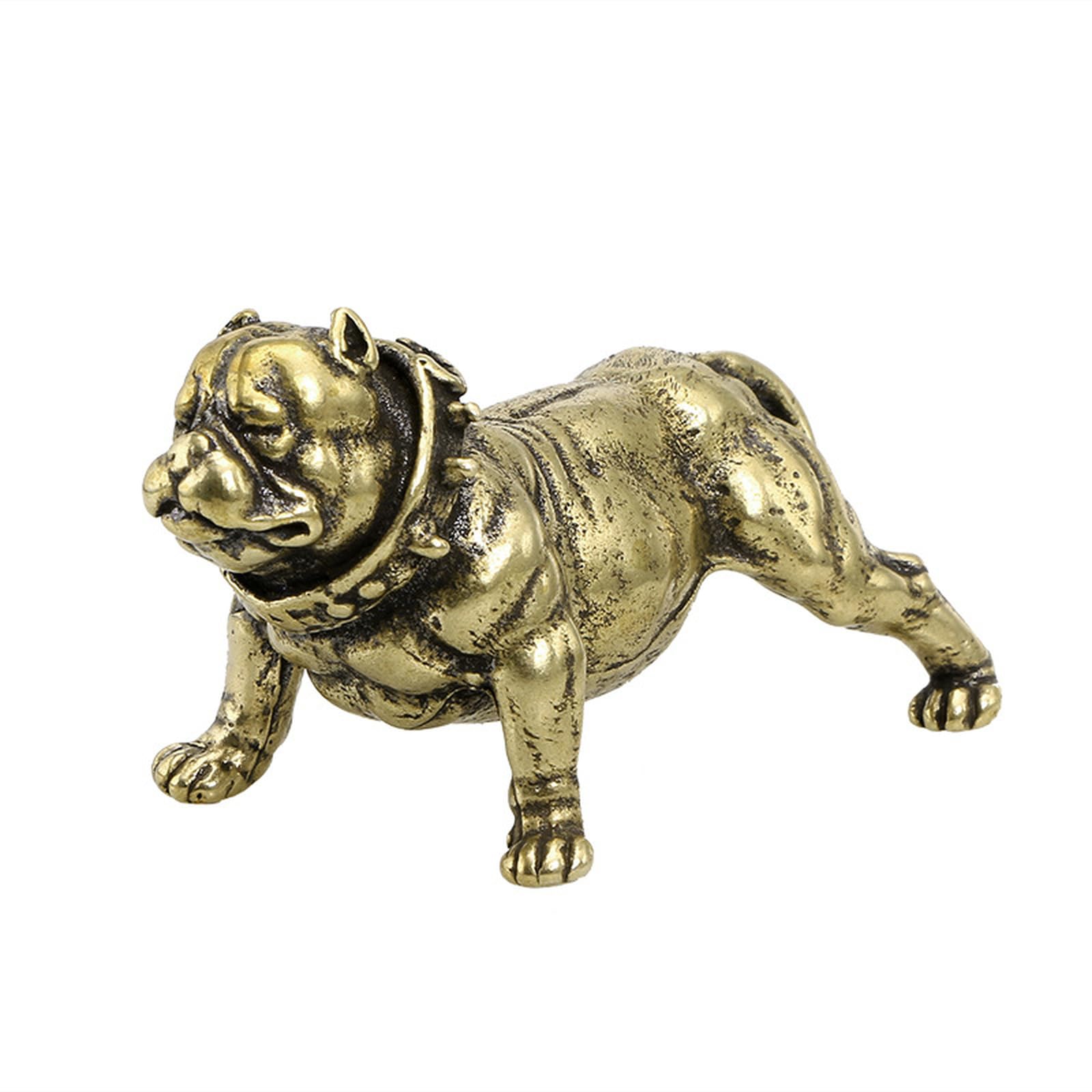 NBKLSWSUI Handmade Bronze Bulldog Statue Sculpture Figurine Sculture For Living Room Home Office Desk Bedroom Unique New Homeowners Feng Shui Sculptural