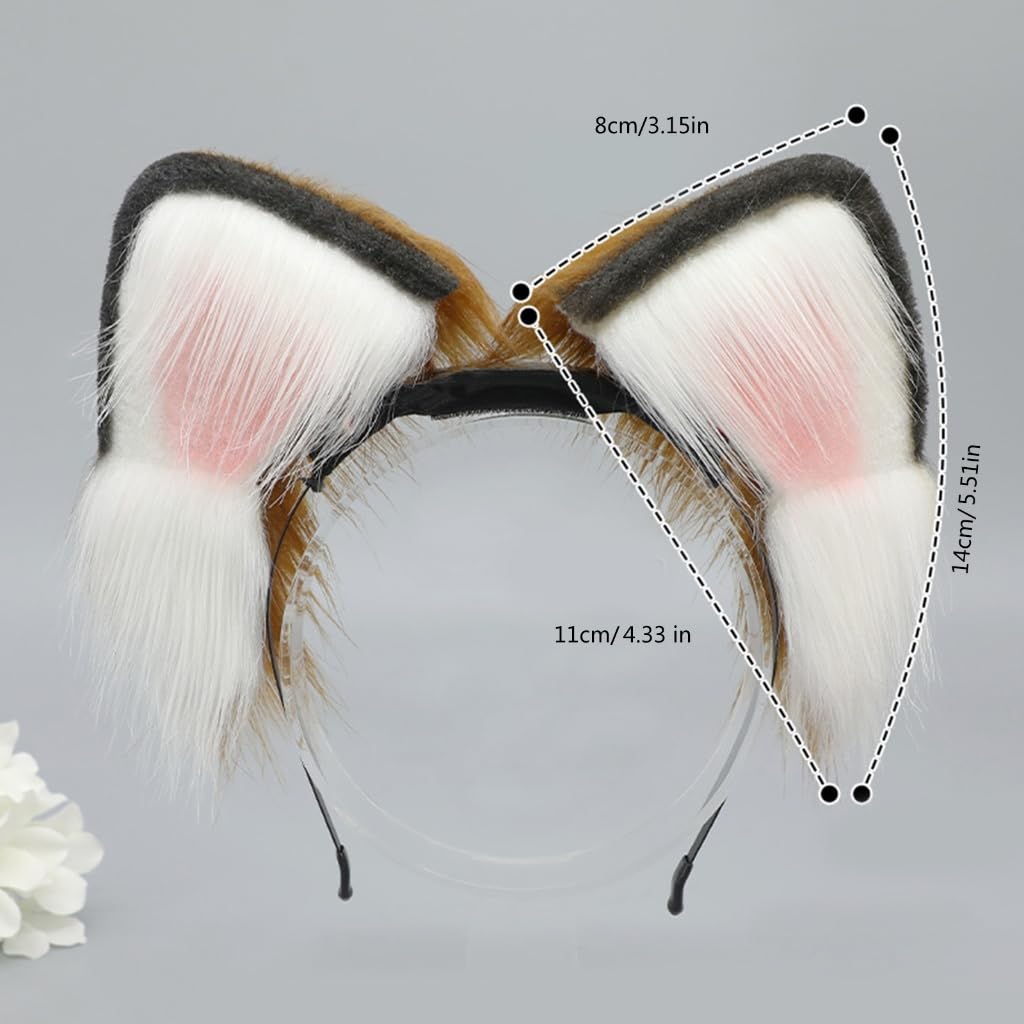 Cerchietto con orecchie staccabili, accessorio per capelli in peluche, accessorio per feste e appassionati di costumi di Halloween e cosplay
