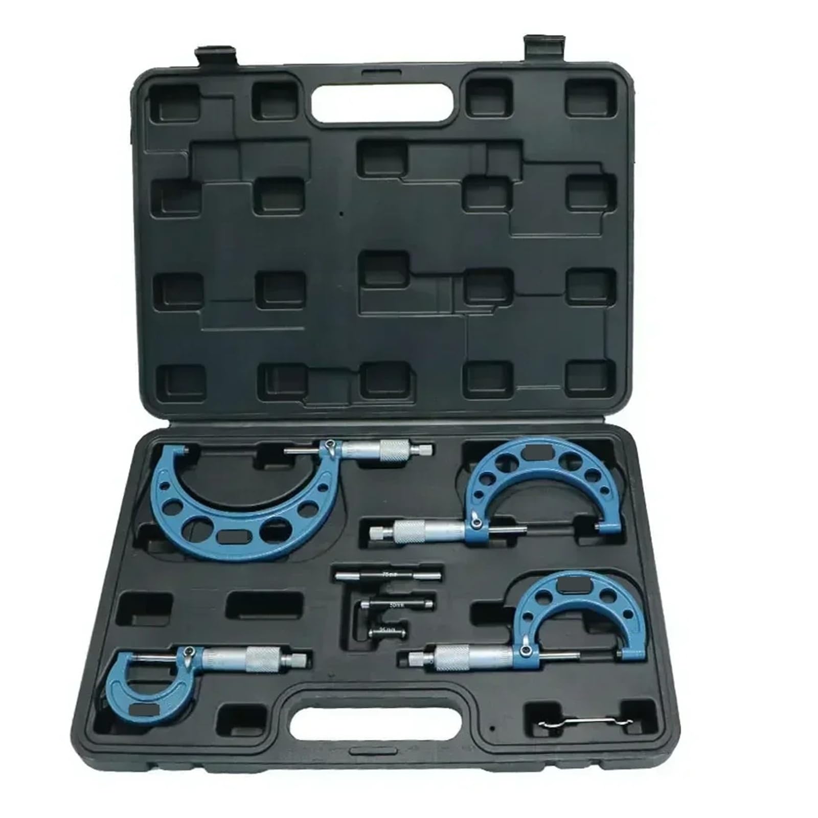 Juego de micrómetros exteriores de 0 a 25 mm, 25 a 50 mm, 50 a 75 mm, 75 a 100 mm, calibre de 0,01 mm, herramientas de medición Error bajo