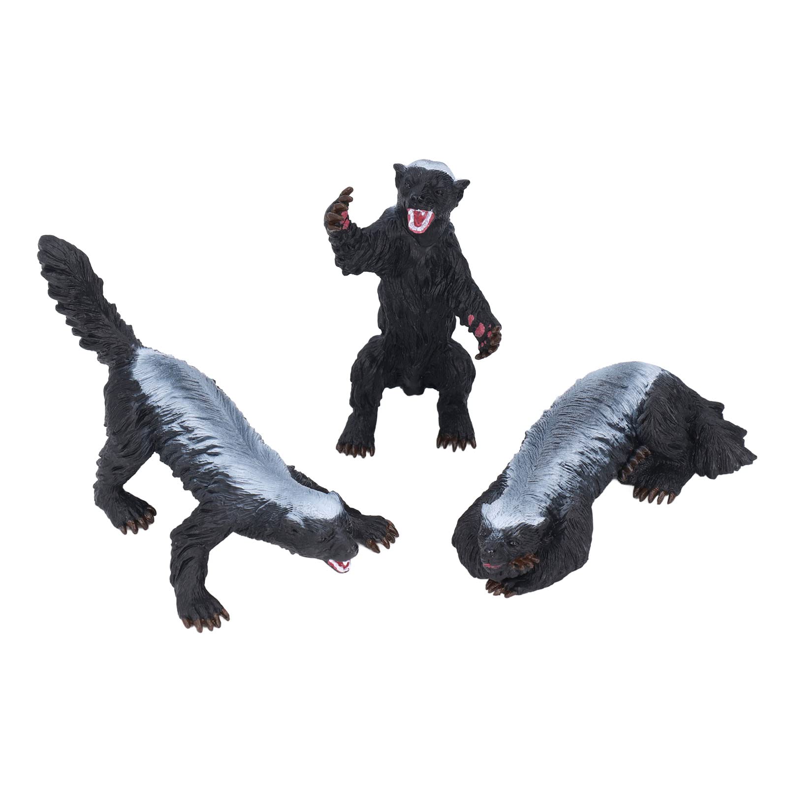 3 Pièces Figurines Ratel Modèle Animal Playset Modèle Ratel en Plastique Figurine Animale Réaliste Jouet pour Garçons Filles Enfants