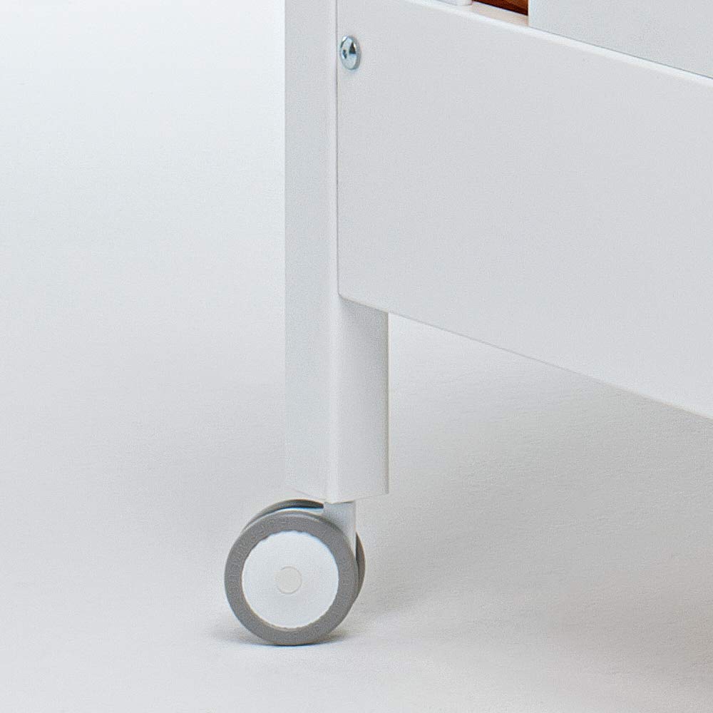Foppapedretti 4 Ruote Nylon Gommate, Ricambio per Lettini e Bagnetti, Piroettanti e Antigraffio, 2 Ruote con Freno, Sostituzione Semplice, Rendono Agevolo lo Spostamento, Bianco