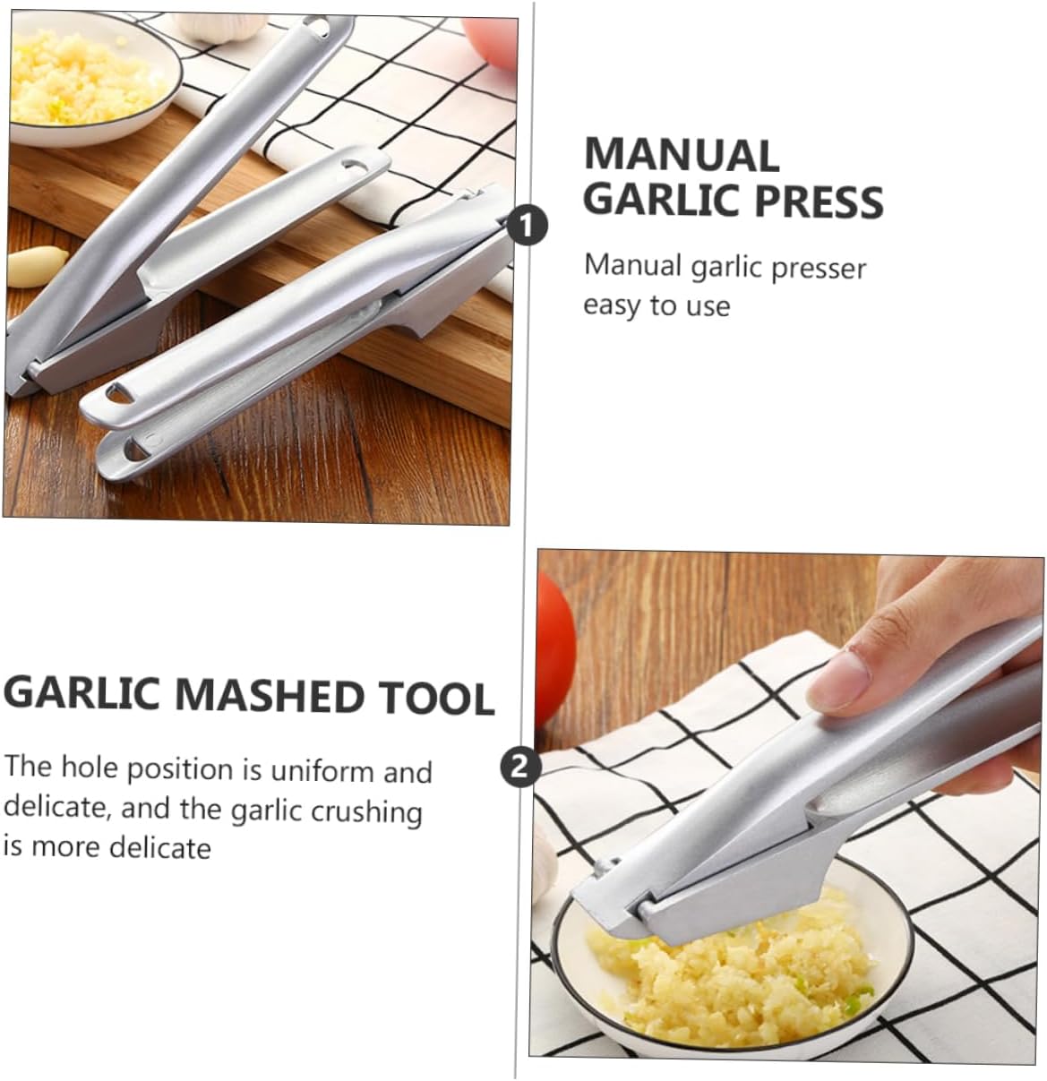 1pc Manual Garlic Masher Portable and Compact Garlic Press Tool for Kitchen Easy to Use and Clean Suitable for Home and Restaurant Premium Design