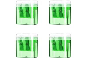 4-Pack Pencil Sharpener Duo with Storage Compartment