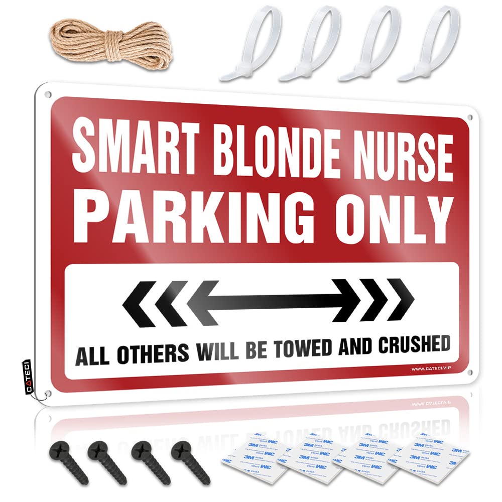 Smart Blonde Nurse Parking Only Accessory Americana - Front Entrance Decor Posters Wall Art Decoration(30X40CM)