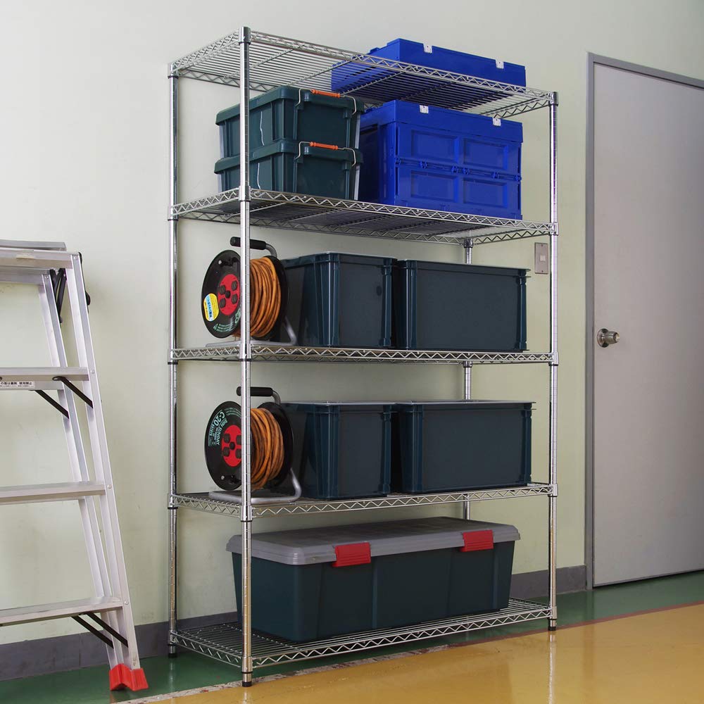 Amazon｜アイリスオーヤマ メタルラック シルバー 5段 ポール径