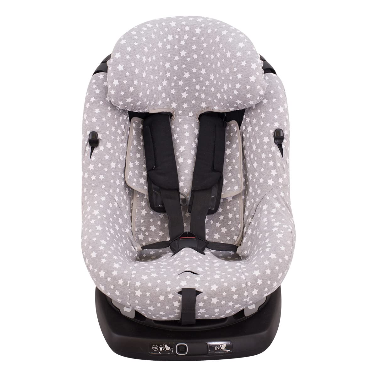 JYOKO KIDS Bawełniany pokrowiec na fotelik samochodowy kompatybilny z Baby Comfort AxissFix (White Star)