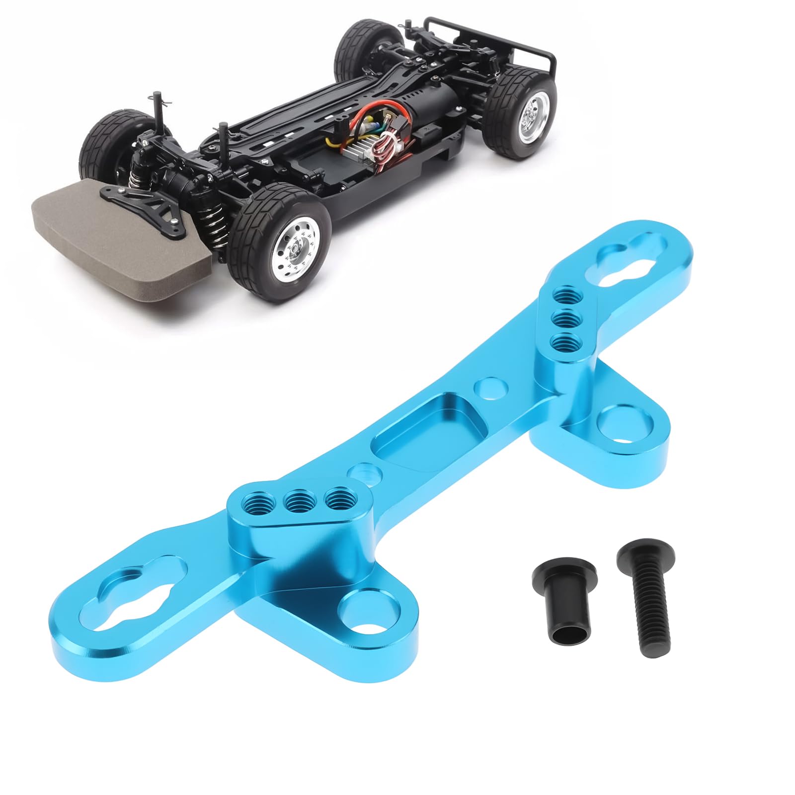 EMSea 2pcs Aluminium Alloy Shock Tower Mount Front Rear Compatible with TA-MIYAs TT02 TT02D TT02R Chassis - Image 2