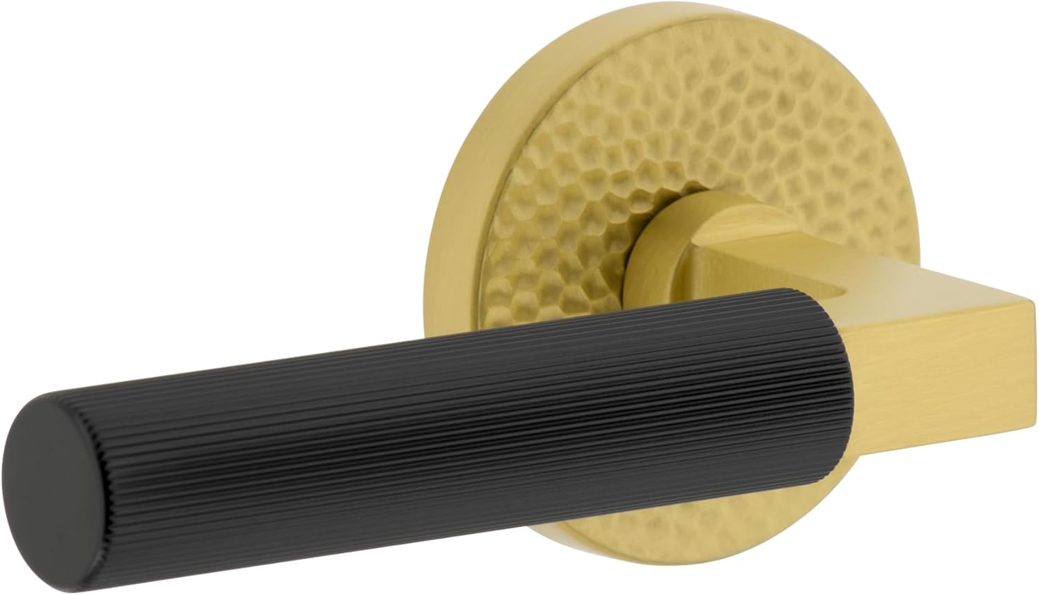 Viaggio 603072 – Palanca acanalada Contempo con roseta martillada, latón satinadonegro satinado 603072