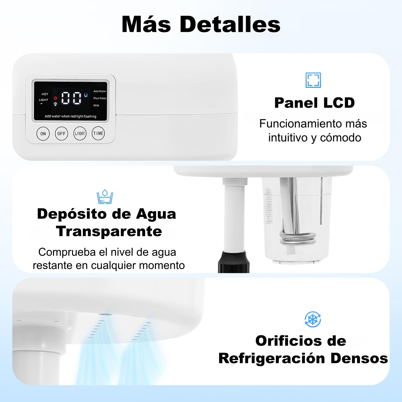 Vaporizador facial a 42 °C, vaporizador multifuncional, con boquilla giratoria de 360 grados y panel de control LCD, profesional para salón y hogar