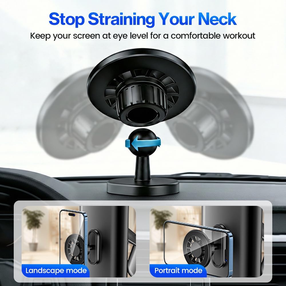 Magnetic Phone Holder,Dual Magnet Support Stand for iPhone 17 and Android,Compatible with Phone Car Mount,360 Rotatable,Essentials for Gym Workouts, Golf,Cooking, Garage (2pcs)