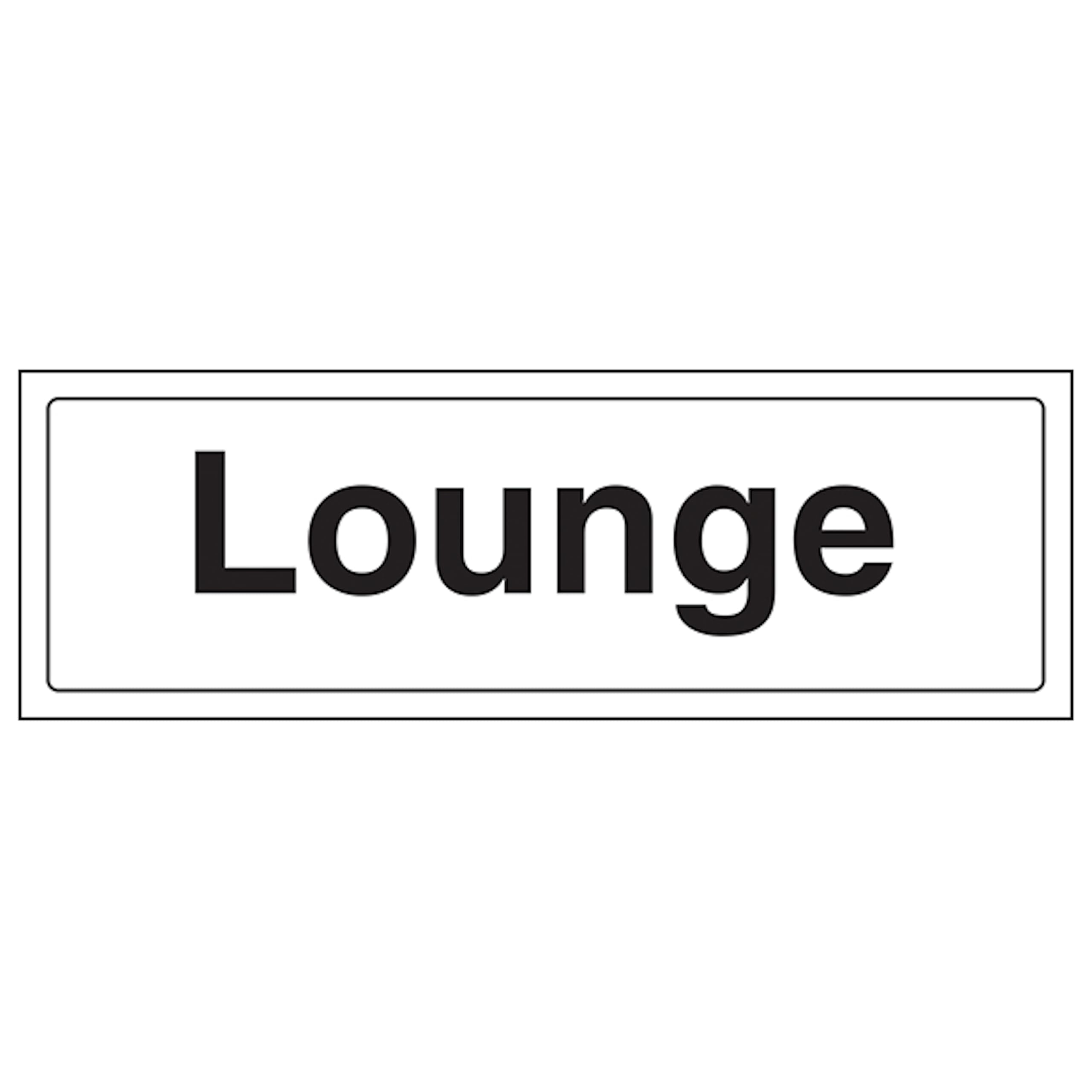V Safety Lounge - Landscape 300 x 100 mm - Self Adhesive Vinyl - Aluminium Effect Safety Sign