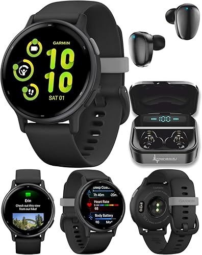 Garmin Vivoactive 5 Reloj inteligente GPS de salud y fitness, pantalla AMOLED de 1.2 pulgadas, hasta 11 días de batería, bisel de aluminio pizarra