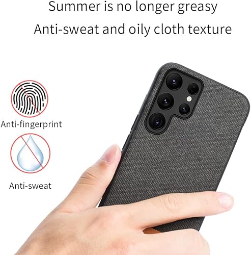 Miniatura 4 de LMEIL Funda de piel de lona para Samsung Galaxy S22 Ultra Note 20 10 S21 FE S20 FE S9 S10 S22 Plus a52s a71 A12 A50 A32 A52 A51 gris para Galaxy S20