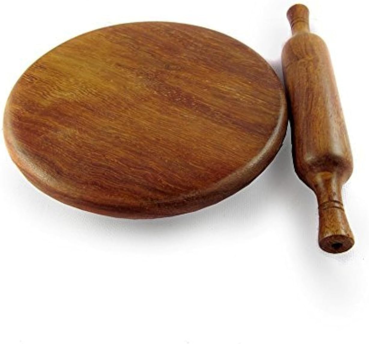 Wooden Chakla,Serving Board, Round Chapati Chakla, Perfect for Making Chappati at Home, Wooden Roti/Chapati Maker, Wood Rolling Board and Rolling Pin Set (Chakla Belan)