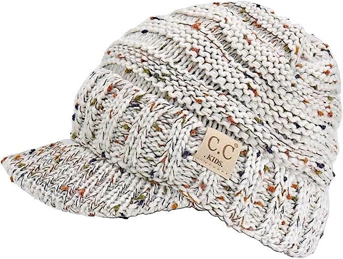 C.C Mommy and Me Beanies Women Kids Toddler Infant Mom and Baby Matching Christmas Outfits Winter Visor Brim3