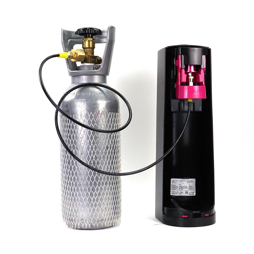ASOFTY Co2-adapter, hogedrukslang, 1,5 m, met manometer, compatibel met Duo, Crystal 3.0, Gaia, Art en Terra, ondersteuning van grotere CO2-gasfles met terugstroomblokkering