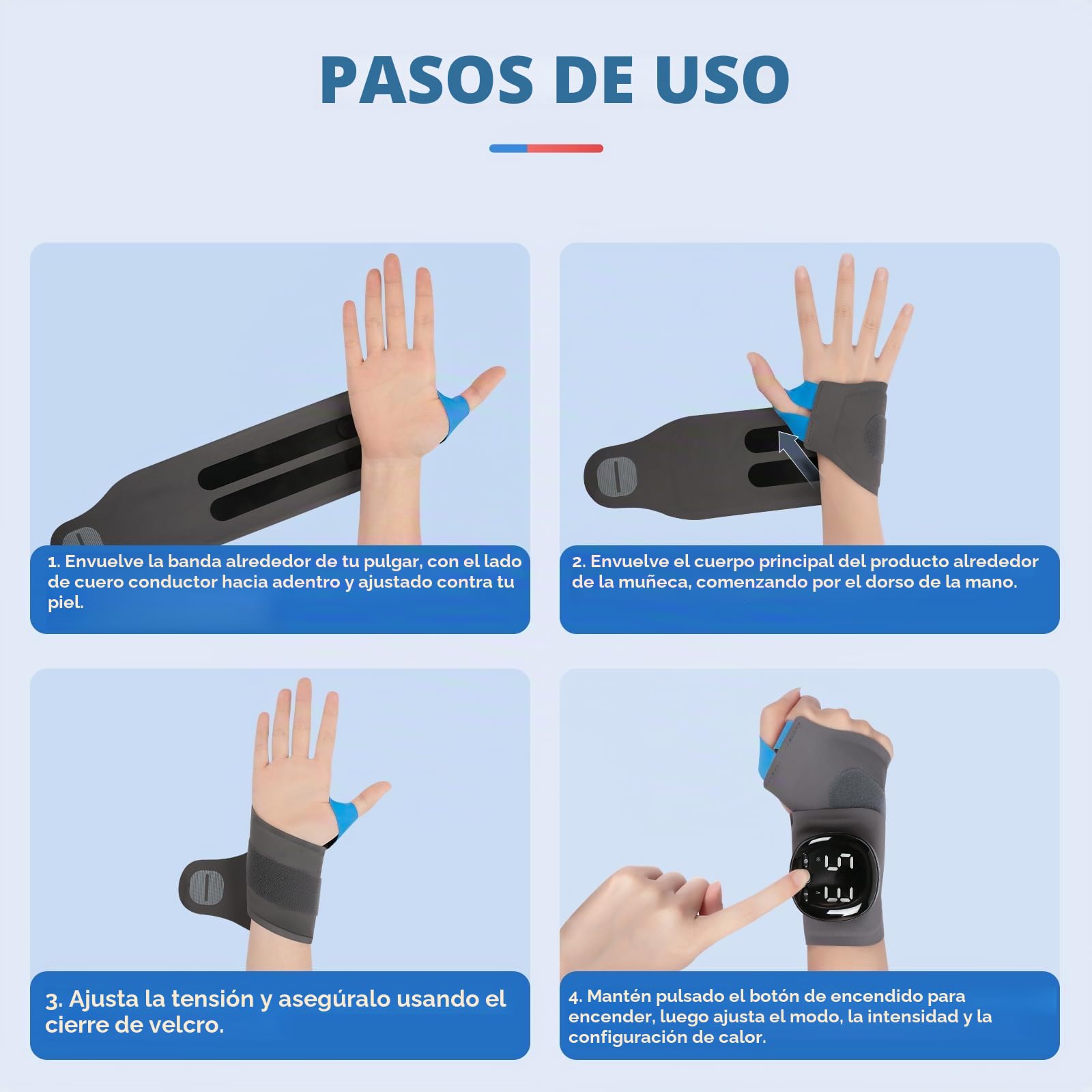 Muñequera inalámbrica con calor y masaje, alivio para túnel carpiano, artritis y tendinitis, regalos de cumpleaños para mujeres y hombres, regalos del día de la madre, mano izquierda/derecha