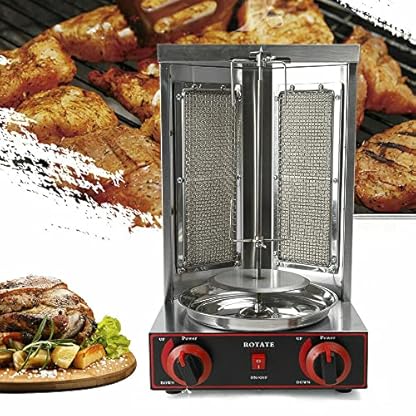 Edelstahl Gas Dönergrill, 3000W Elektro Döner Kebab Maschine Gas Kebap Grill Gyrosgrill Tischgrill Döner for Küche BBQ – Bild 3