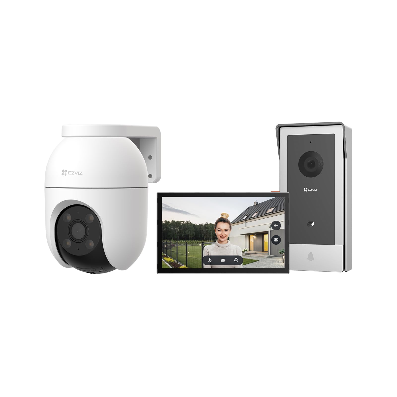 EZVIZ Lotes de CP5 Videoportero WiFi y C8C 3MP Camara de Vigilancia Exterior