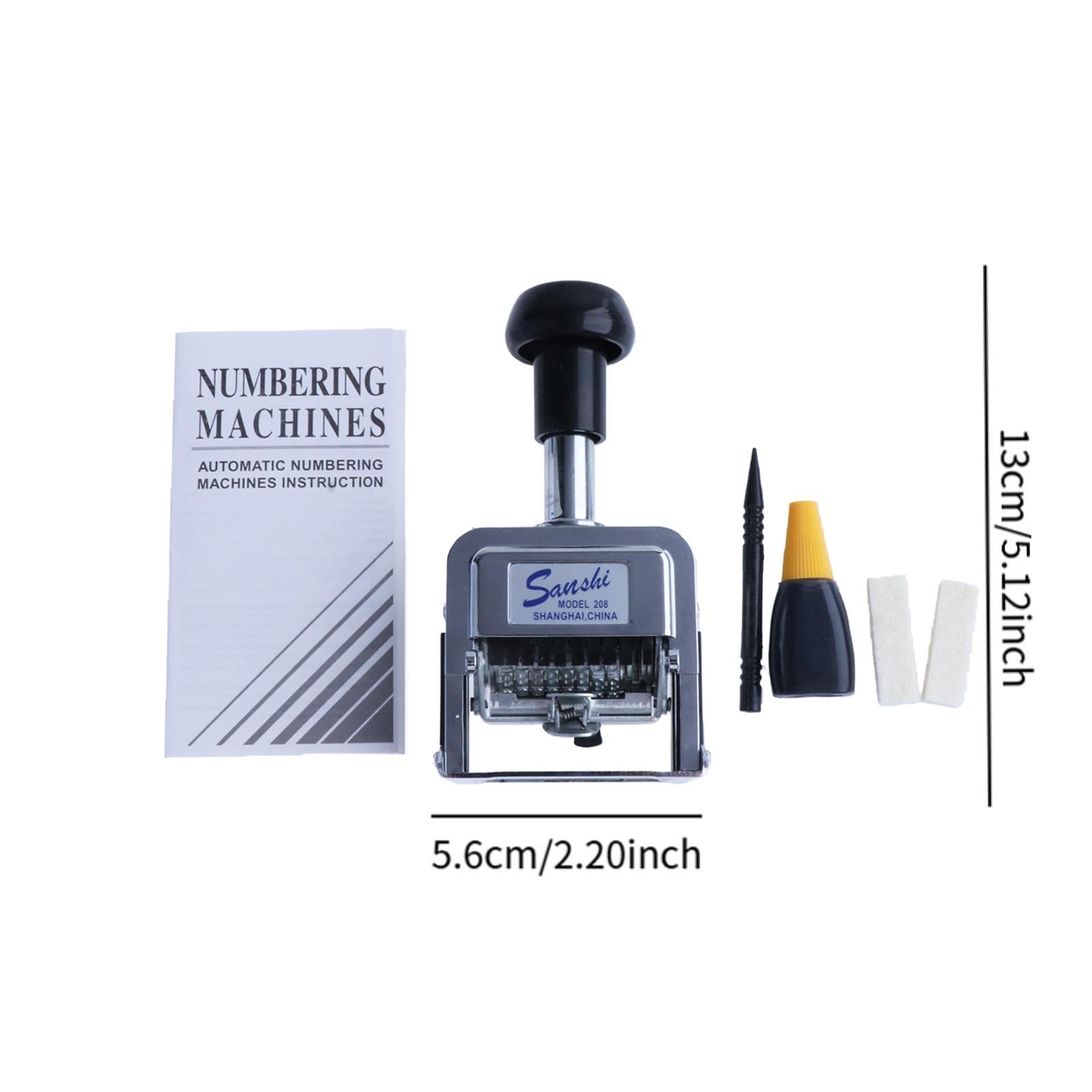 Numéroteuse à Fer, Numérotation Automatique, Tampon Encreur avec Mode de Comptage Individuel pour équipements de Bureau, Scolaires et Commerciaux, 8 Chiffres