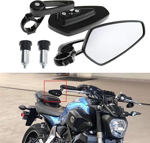 Motocicleta 7/8 '' manillar extremo ovalado lateral retrovisor espejos para Kawasaki Z125 pro Z650 Z750 Z800 Z900 Z1000 ER6N ER6F para Suzuki