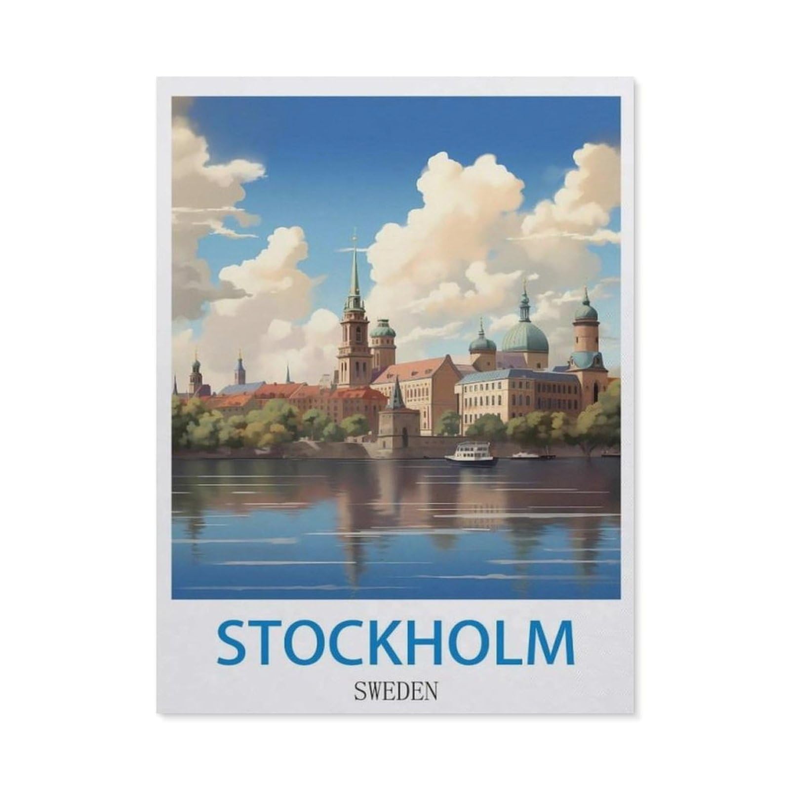 BEAYODKP DIY Diamond Art Kits，Stockholm Sweden（30x40cm）