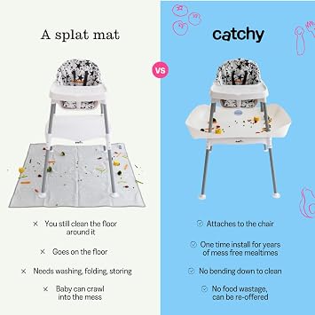 CATCHY - Food Catcher - Compatible with Evenflo 4-in-1 Eat & Grow High Chair + 11 Other High Chairs - Highchair Sold Separately - Baby & Toddler Food & Mess Catcher - Under High Chair Accessory | High Chair Food Catcher - High Chair Sold Separately - Baby & Toddler Food & Mess Catcher - Under High Chair Accessory