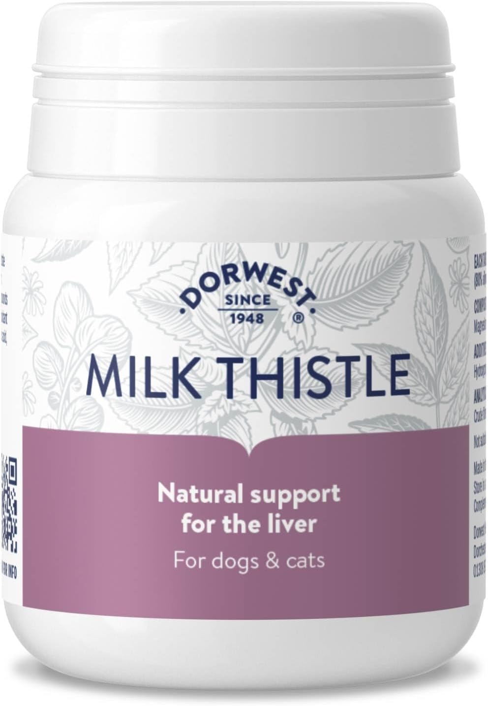 Dorwest Milk Thistle Tablets for Dogs and Cats, 100 Tablets, Supports Liver Function, Antioxidant for Dogs, Immune System Heath, Natural Supplement - Pack of 1