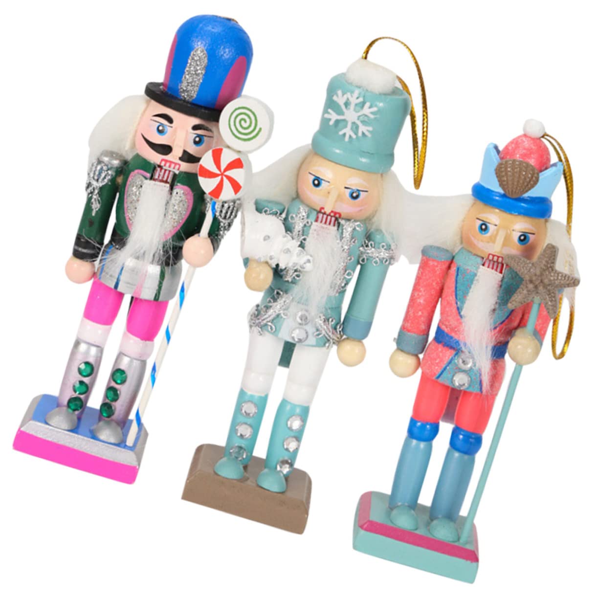 Zerodeko 3 Ensembles Marionnettes Casse-Noisette Craquelins Aux Crevettes Casse-Noix pour Toutes Les Noix Outil De Casse-Noix Roi Soldat Casse-Noisette Coquillage Porte Bois 3 Pièces * 3