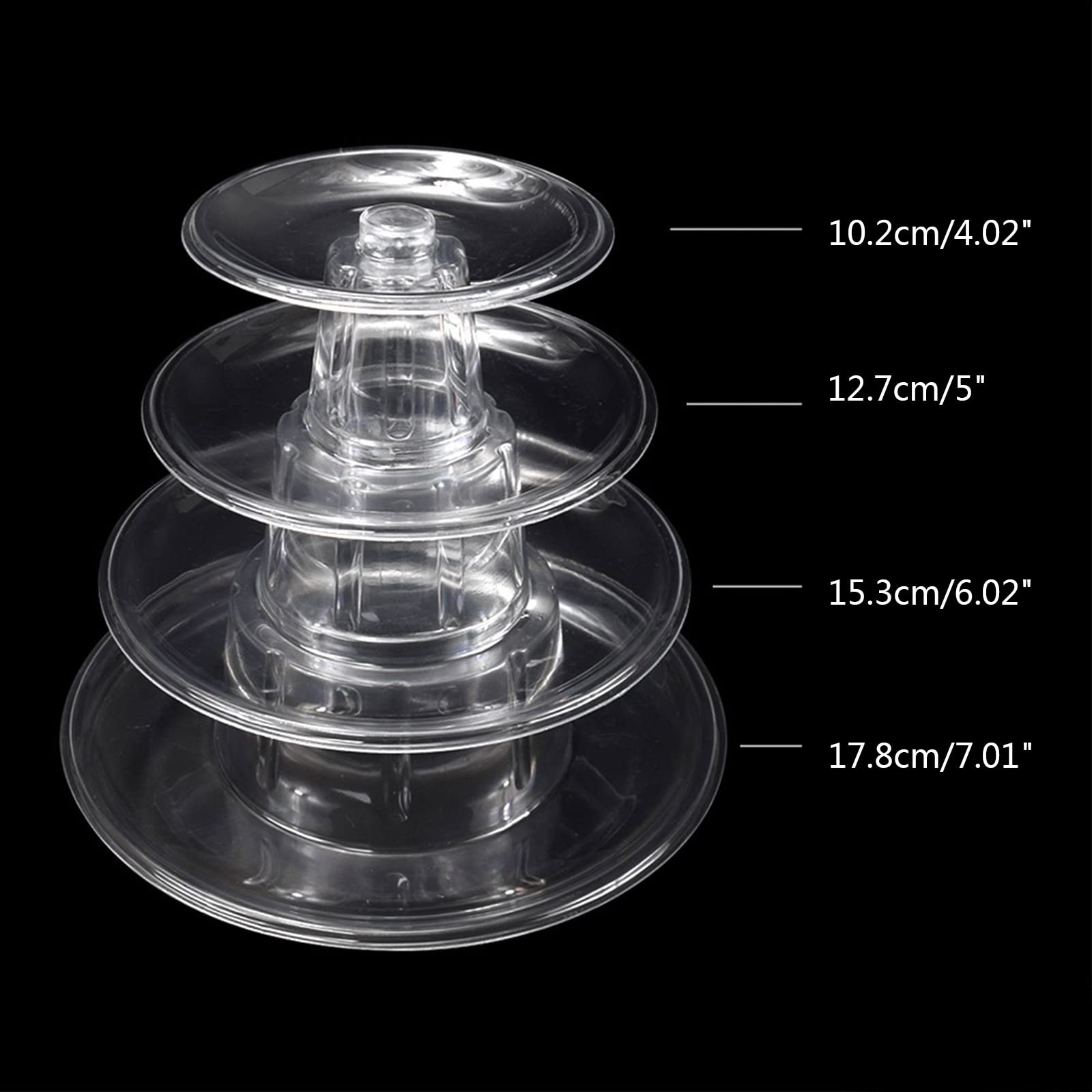 QHHVAIT 4 Tiers Macaroon Carousel Cupcake Holder Cake Food Stand Display Rack Dessert for Wedding Birthday Party Bakery Decor